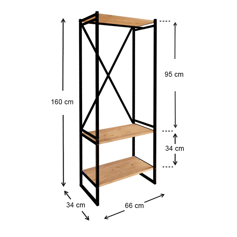 CLARA Black Entryway Furniture with pine oak accents, featuring a sleek design and durable construction, ideal for organizing coats and bags.