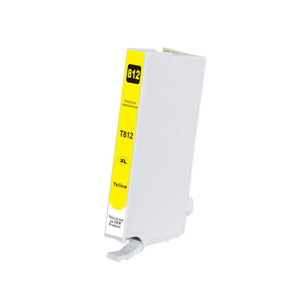 EPSON 812XL Premium Yellow Compatible Inkjet Cartridge with vibrant yellow ink for high-quality printing.