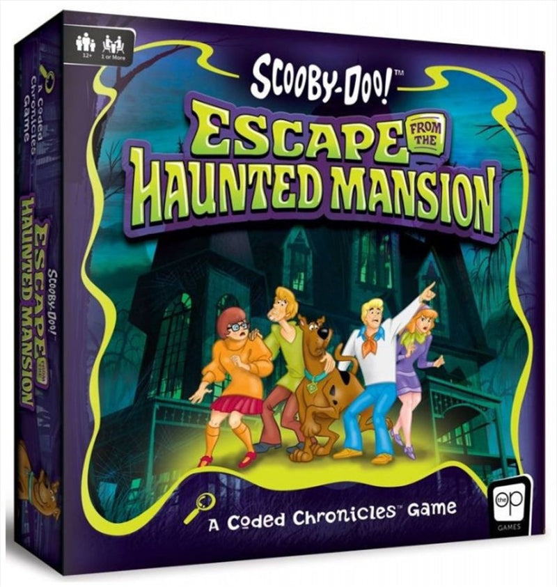 Scooby-Doo: Escape from the Haunted Mansion game box featuring characters and spooky mansion artwork.