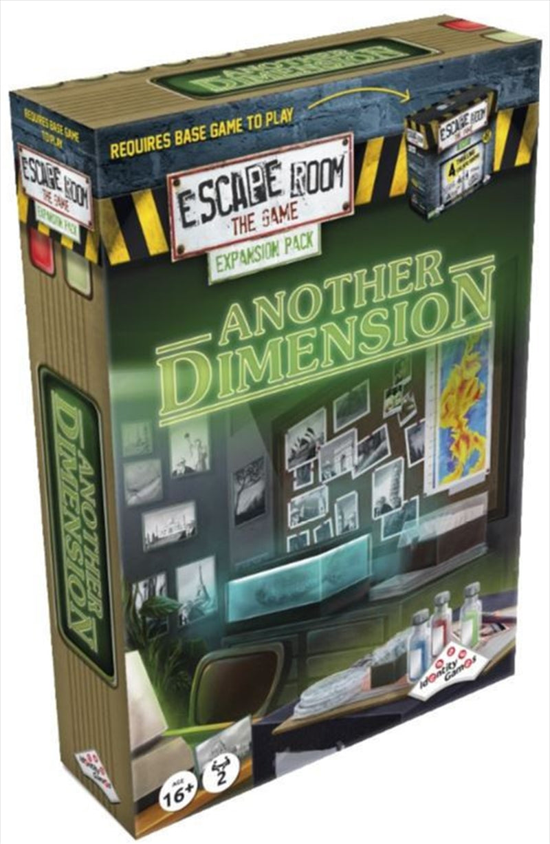 Escape Room the Game Another Dimension expansion box featuring mysterious artwork and intriguing design elements.