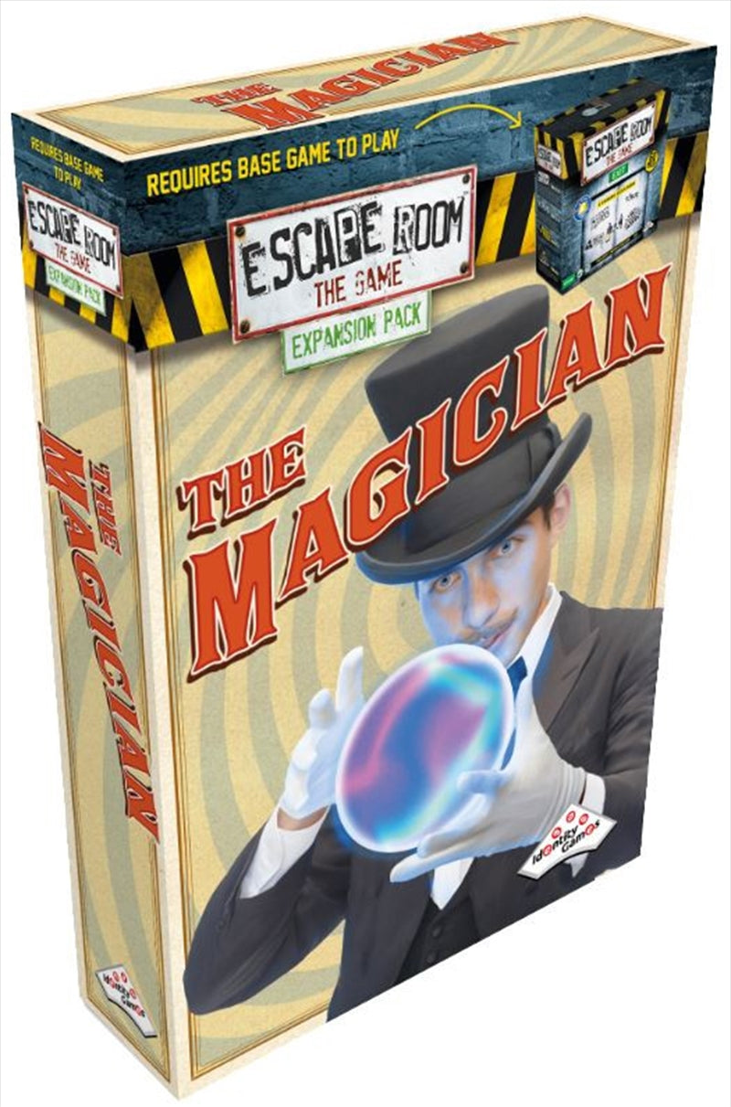 Escape Room the Game: The Magician expansion box featuring magical themes and intricate designs.