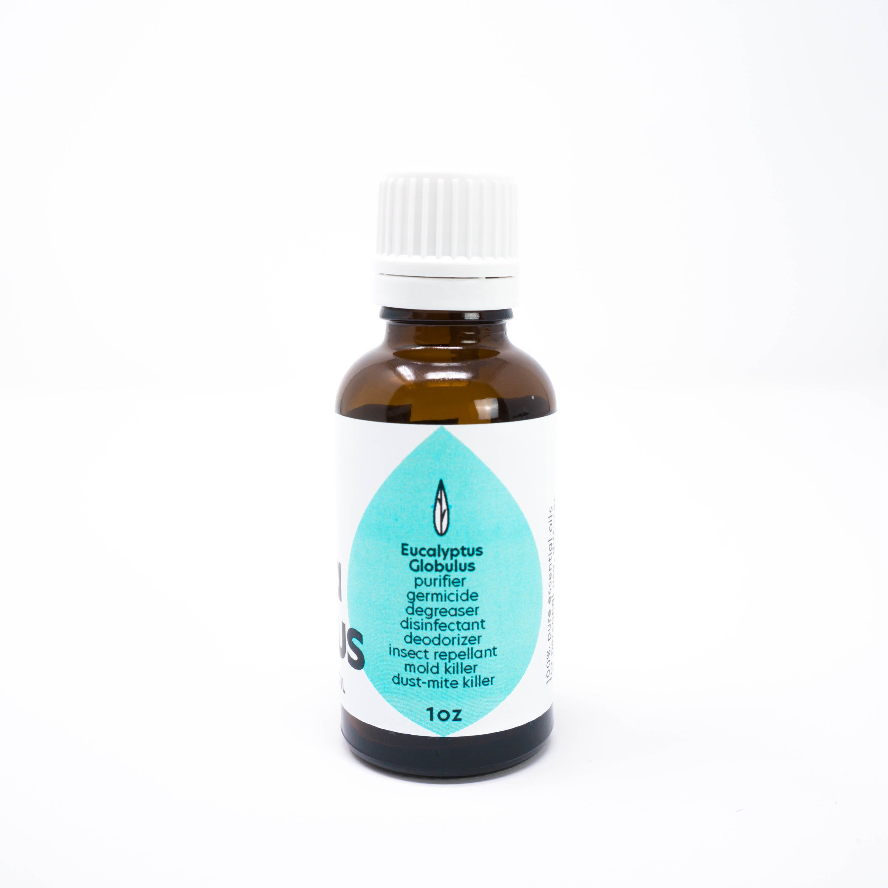 A 1oz bottle of Eucalyptus Essential Oil, showcasing its therapeutic-grade quality and natural properties.