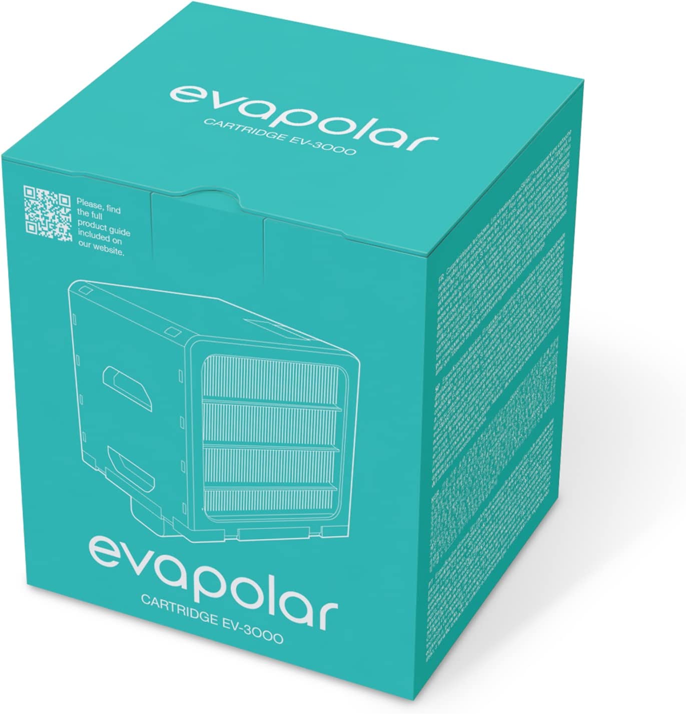 Evapolar Replacement Evaporative Cartridge for evaSMART Personal Air, showcasing its natural basalt fibers and advanced cooling technology.