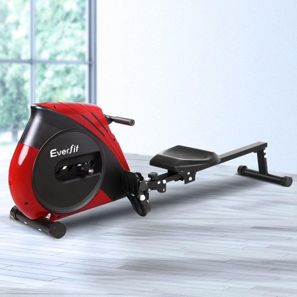 Everfit 4 Level Rowing Exercise Machine with adjustable resistance and LCD display, designed for home fitness.