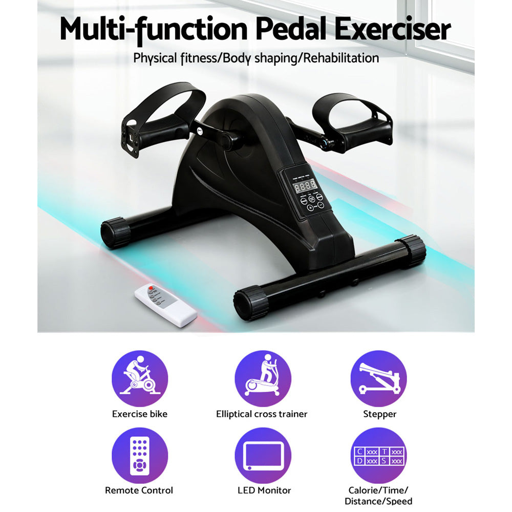 Everfit Electric Pedal Exercise Bike with LED display, ergonomic design, and remote control, suitable for home workouts.