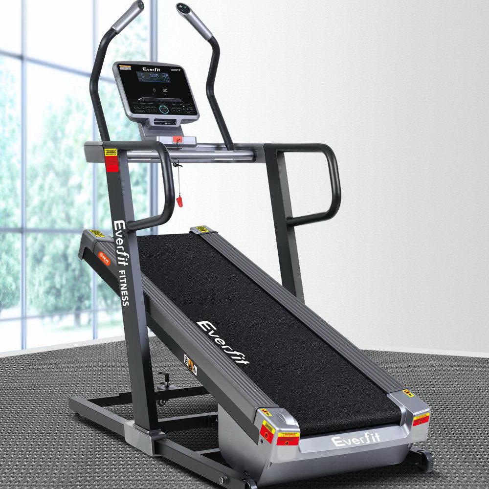 Everfit Electric Treadmill Auto Incline Trainer CM01 with a sleek design, digital display, and adjustable incline settings.