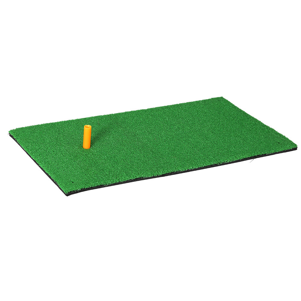 Everfit Golf Hitting Mat showcasing its portable design and realistic faux grass surface, ideal for practicing golf swings indoors or outdoors.