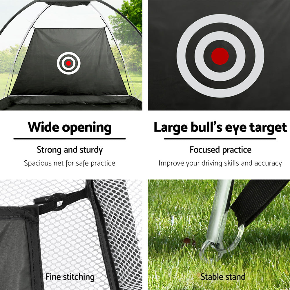 Everfit Golf Practice Net and Training Mat Set, featuring a durable net and realistic practice mat for indoor and outdoor training.