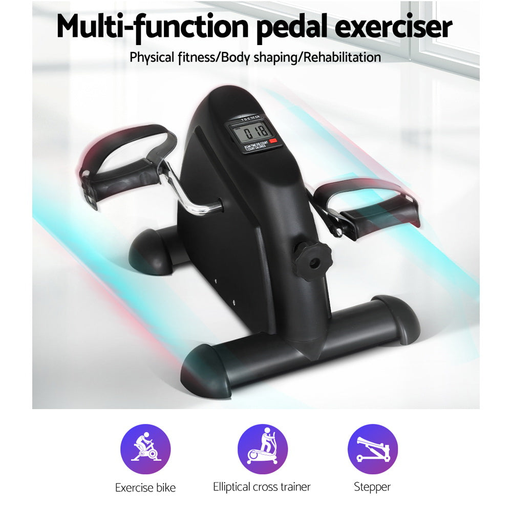 Everfit Mini Pedal Exercise Bike with LCD display, designed for home workouts, featuring adjustable resistance and sturdy frame.