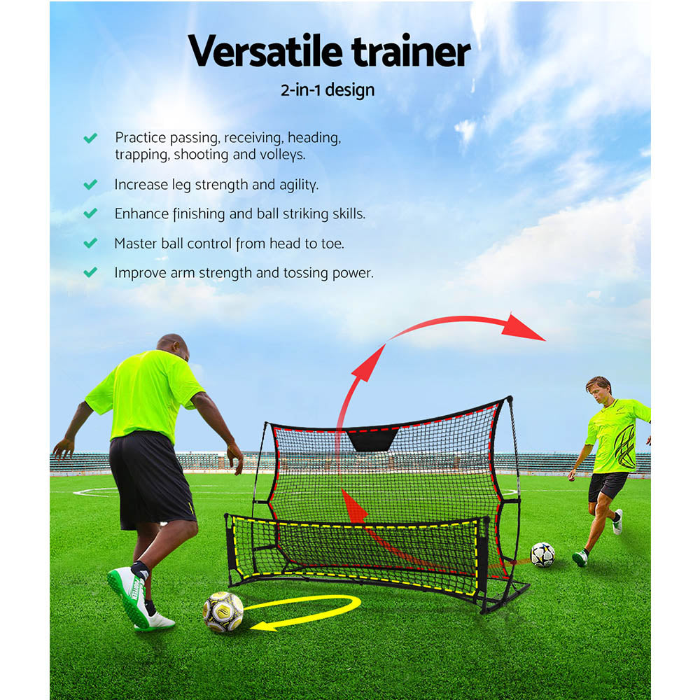 Everfit Portable Soccer Rebounder Net with sturdy steel frame and high-density PE net, ideal for soccer training.