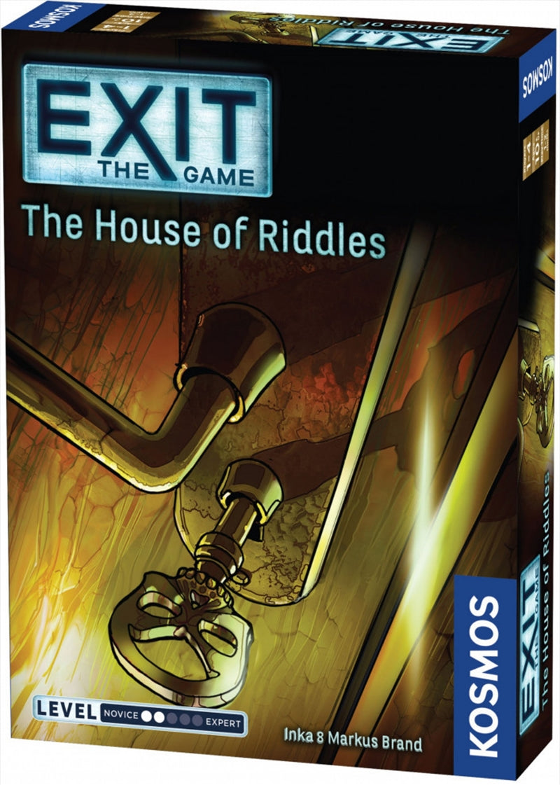 Exit the Game: House of Riddles board game featuring mystery-themed puzzles and clues.