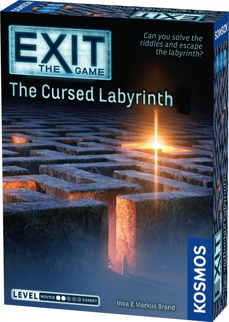 Exit The Game: The Cursed Labyrinth board game featuring intricate puzzle components and a mysterious labyrinth theme.