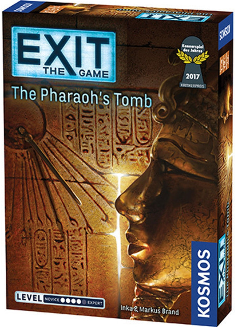 Exit the Game: The Pharaoh's Tomb board game featuring ancient Egyptian artifacts and puzzles.