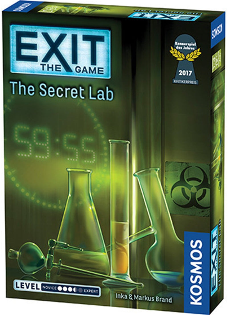 Exit the Game: The Secret Lab board game featuring mysterious lab elements and puzzles.