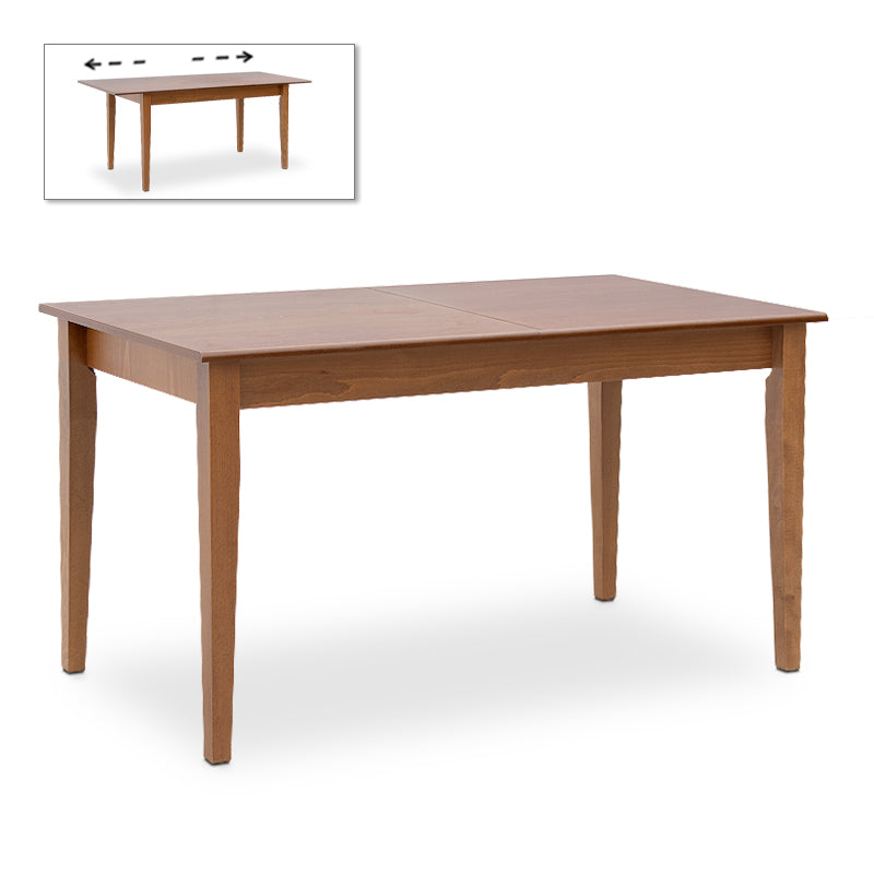 Extandable Dining Table KATIA in walnut finish, showcasing its elegant design and extendable feature.