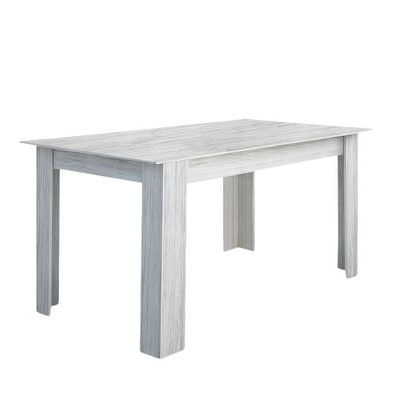 RASMUS Extending Dining Table in White Grey, showcasing its elegant design and extendable feature.