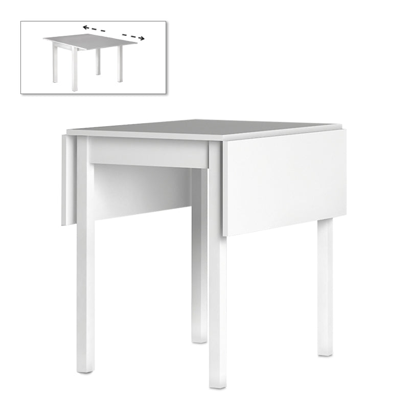 Extending Table CHLARICE in white, showcasing its sleek design and extendable feature, perfect for dining or outdoor use.