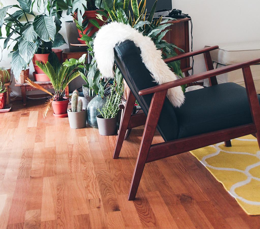 Extremely soft and fluffy ivory lambskin rug displayed on a wooden floor, showcasing its luxurious texture and natural color.