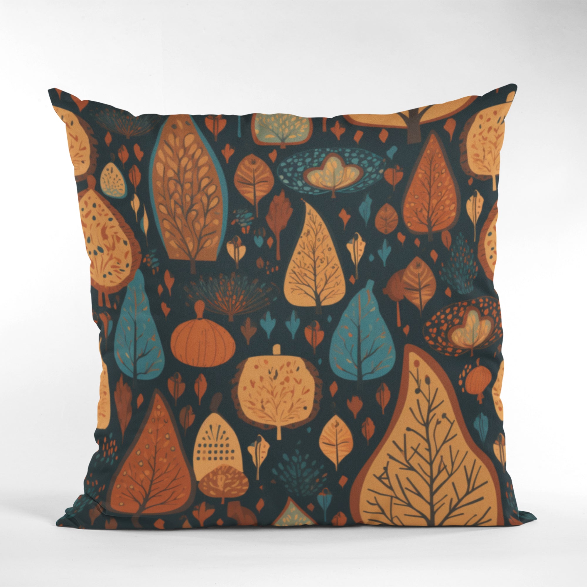 Fall Home Decor Cushion Cover by Homeezone featuring vibrant autumn colors and a light cream back, perfect for seasonal decoration.