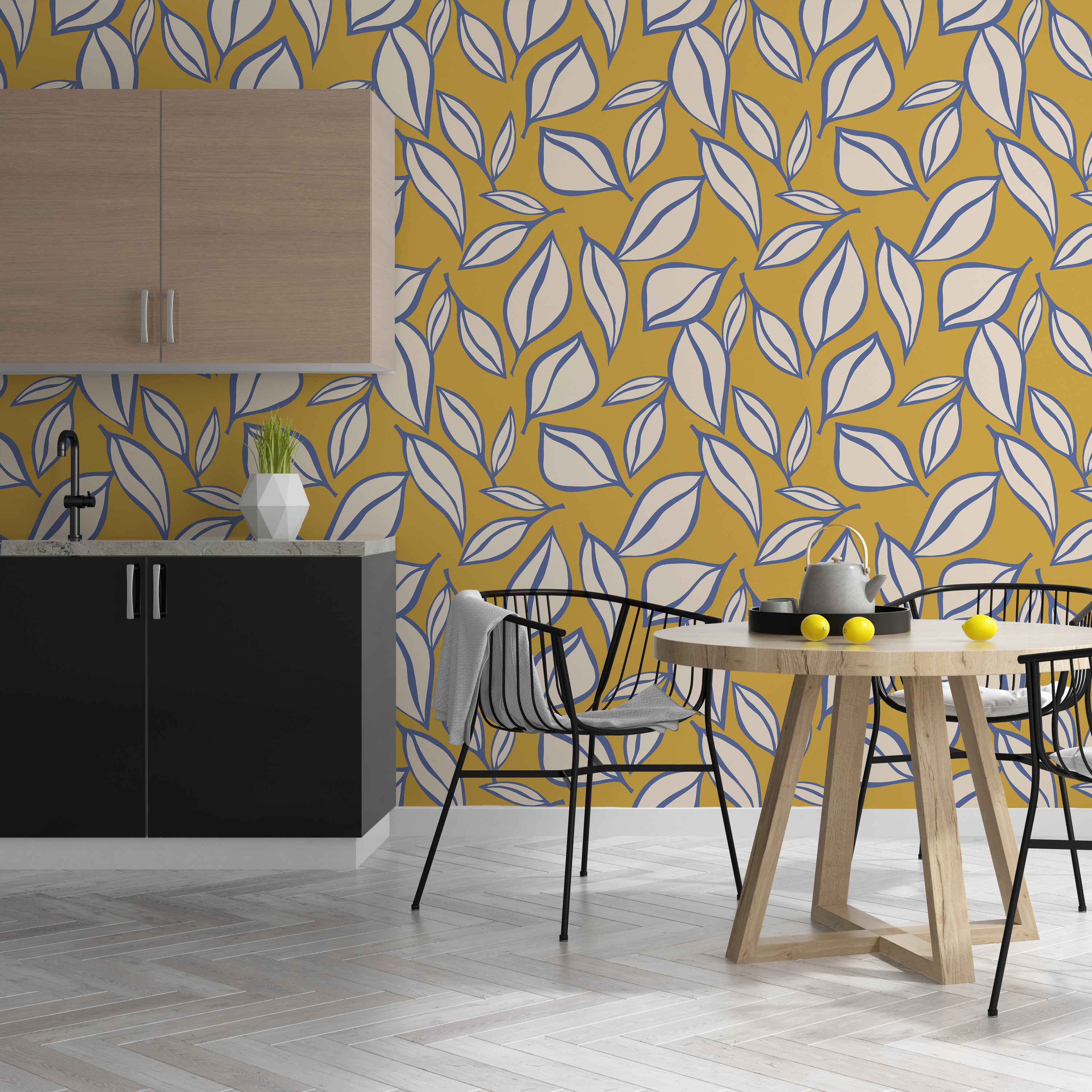 Falling Leaves Wallpaper featuring a modern design with vibrant colors and bold patterns, perfect for home decor.