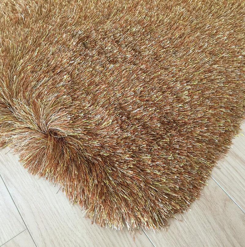 Fancy Collection Gold Shag Area Rug showcasing plush texture and rich gold color, perfect for enhancing home decor.