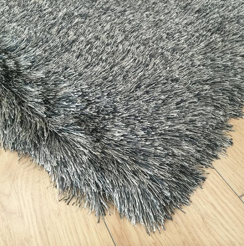 Fancy Collection Solid Gray Shag Area Rug showcasing plush texture and modern design, perfect for enhancing home decor.