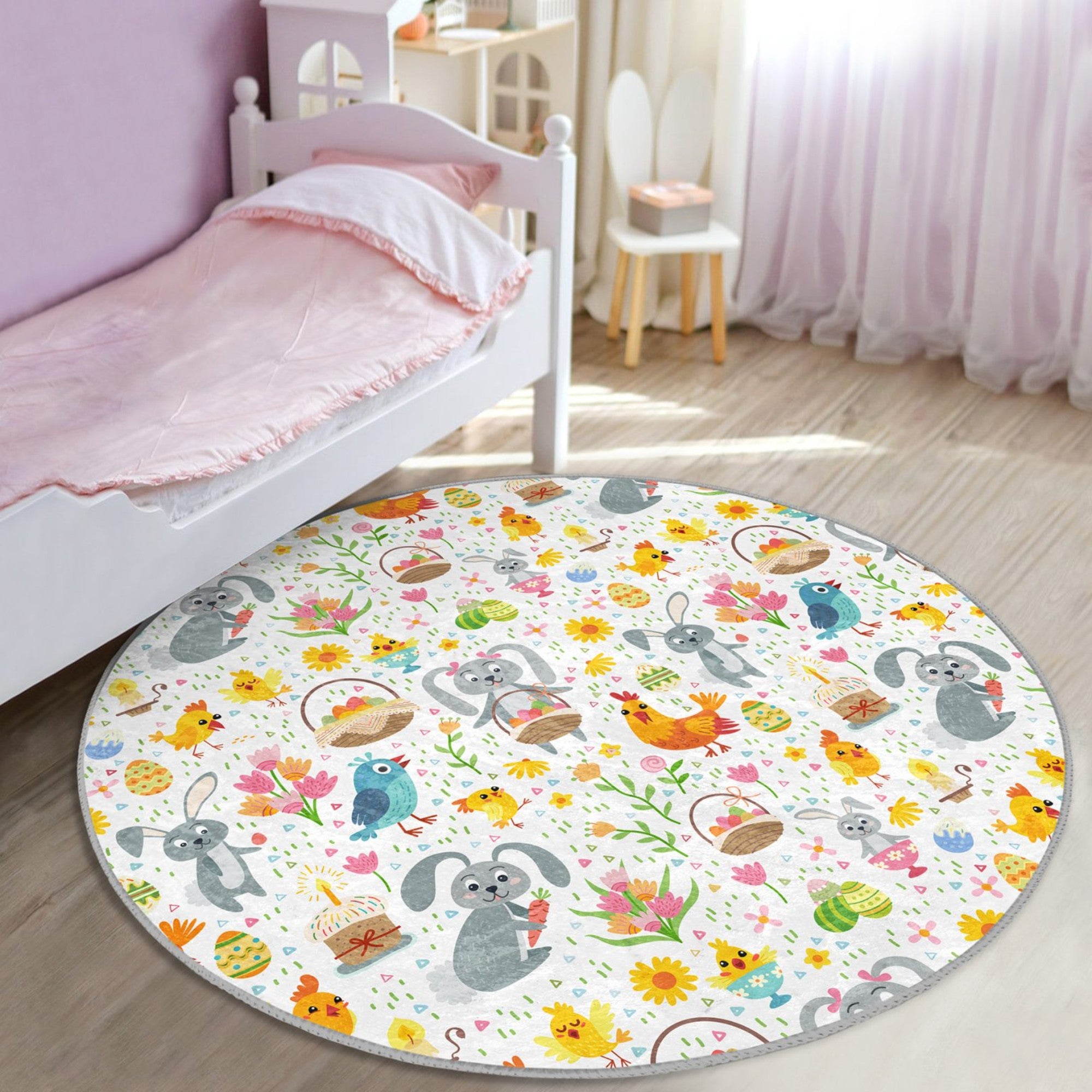 Colorful Farm Friends Kids' Room Rug featuring playful farm animals and vibrant design, perfect for children's rooms.