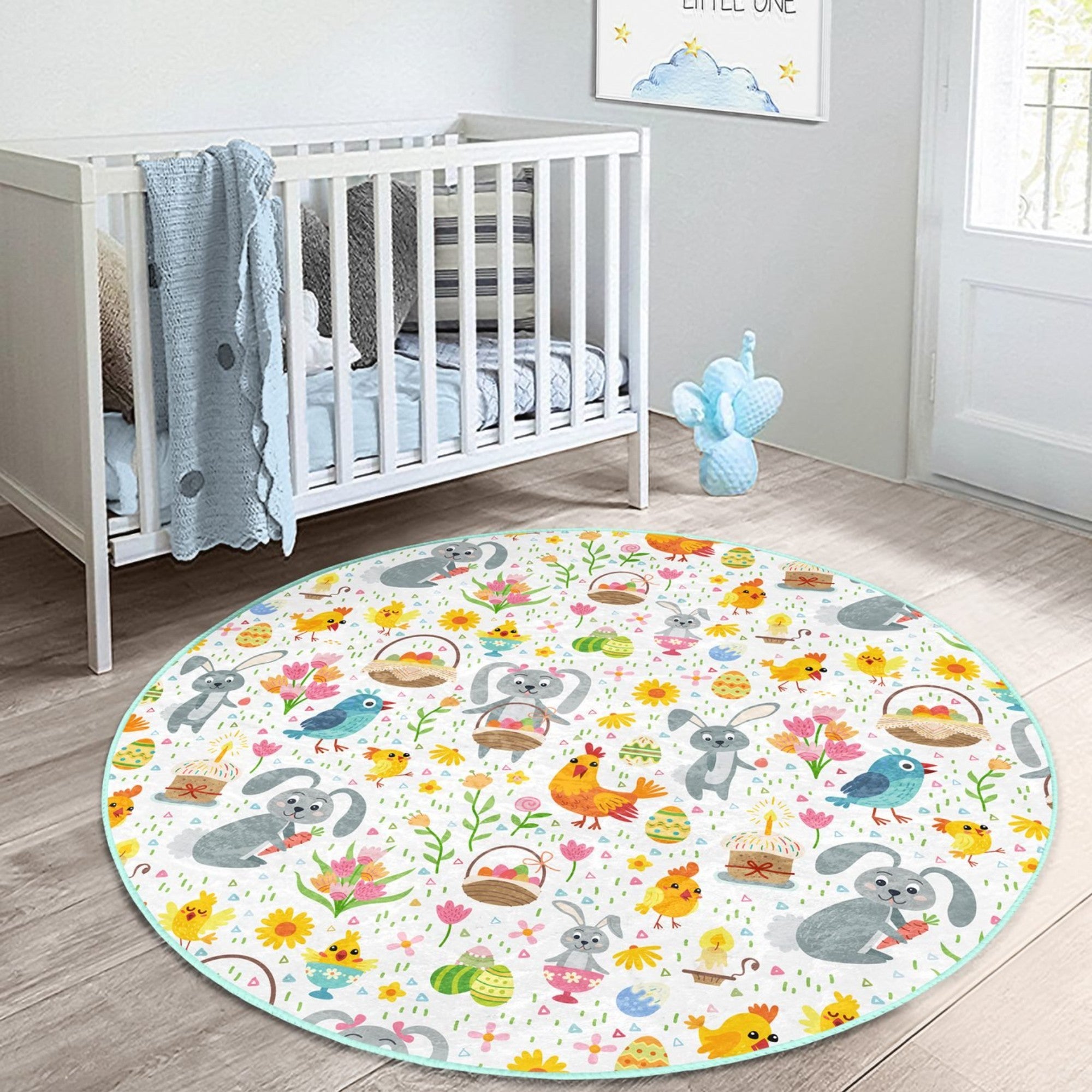 Colorful Farm Friends Kids' Room Rug featuring playful farm animals and vibrant design, perfect for children's rooms.