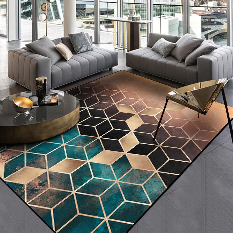 Fashion Geometric Gradient Area Carpet in green, showcasing a stylish geometric pattern and soft texture, perfect for modern interiors.