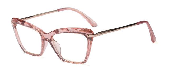 Trendy cat eye glasses frames for women in various colors including black, pink, and leopard print, showcasing stylish design and quality materials.