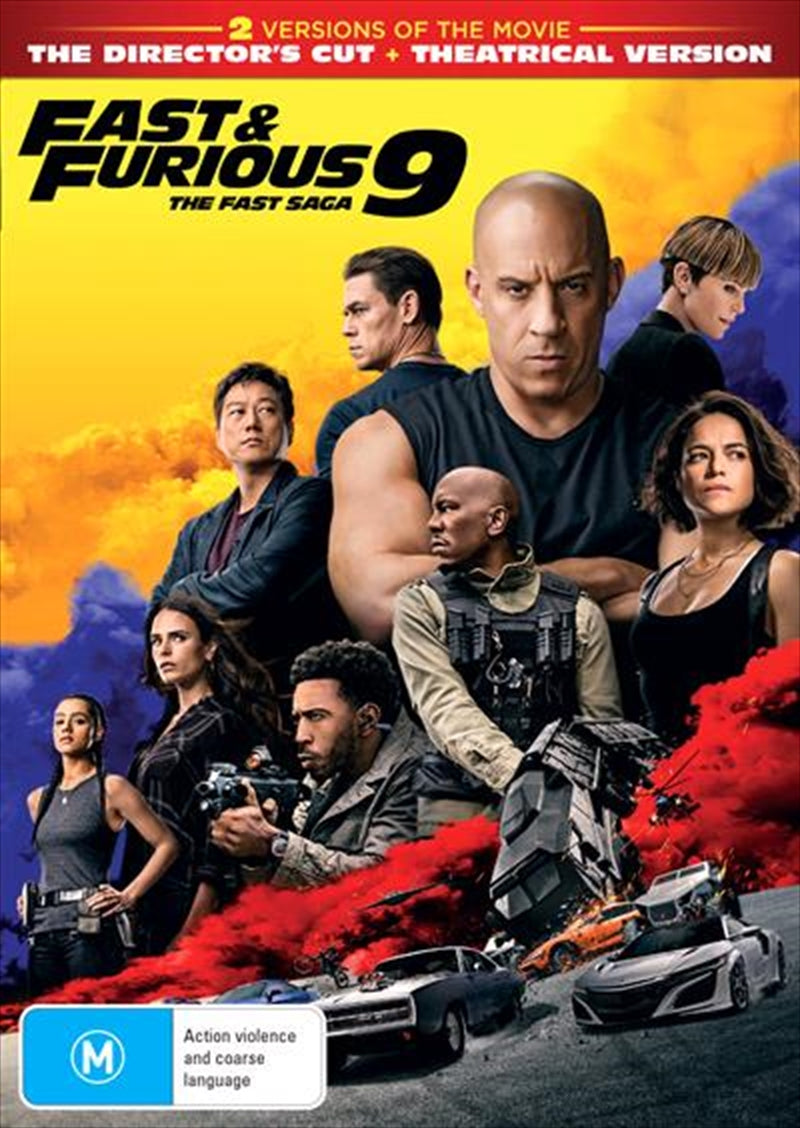 Fast and Furious 9 DVD cover featuring Dom Toretto and action-packed scenes.