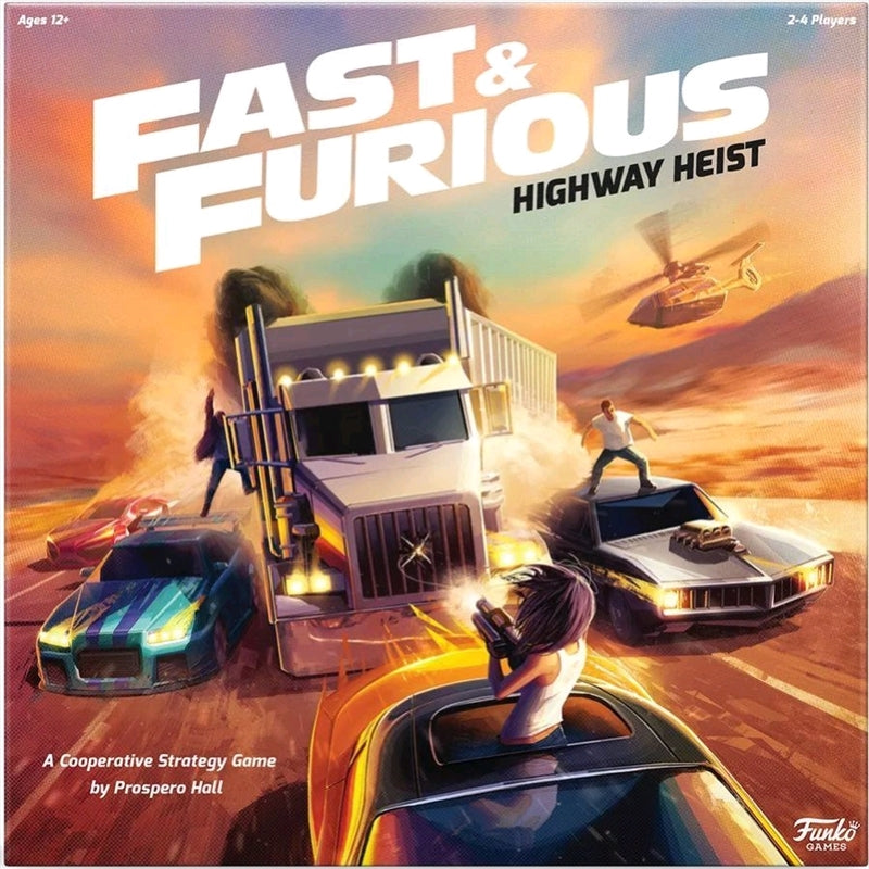 Fast And Furious Highway Heist Board Game featuring characters and high-speed action scenes.