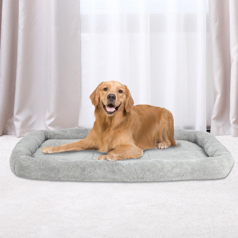 Large gray pet mat pad designed for dogs, featuring a soft and breathable surface with an anti-slip bottom for stability.