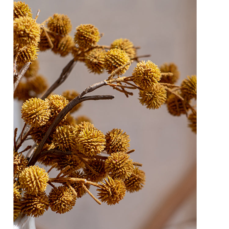 15-inch tall Faux Silk Artificial Ricinus Stem in brown, featuring realistic leaves and a natural look, perfect for home decor.