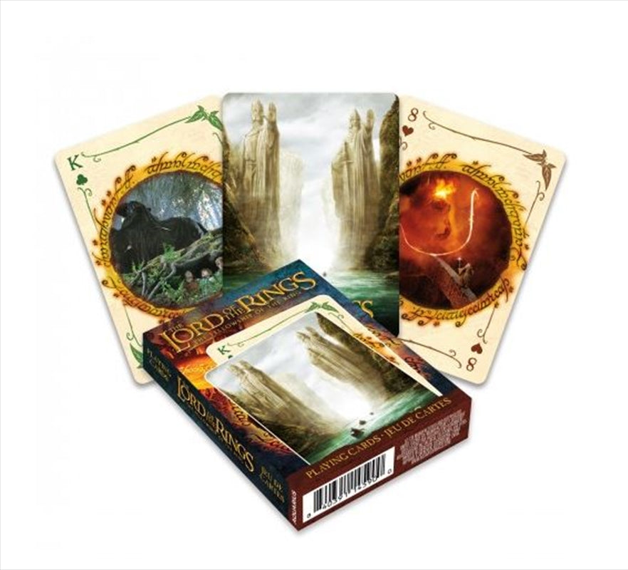 Fellowship of the Ring Playing Cards featuring iconic characters from Middle-earth in vibrant colors.