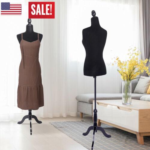 Female mannequin torso dress form display, showcasing a half-length lady model made of foam and brushed fabric, ideal for clothing displays.