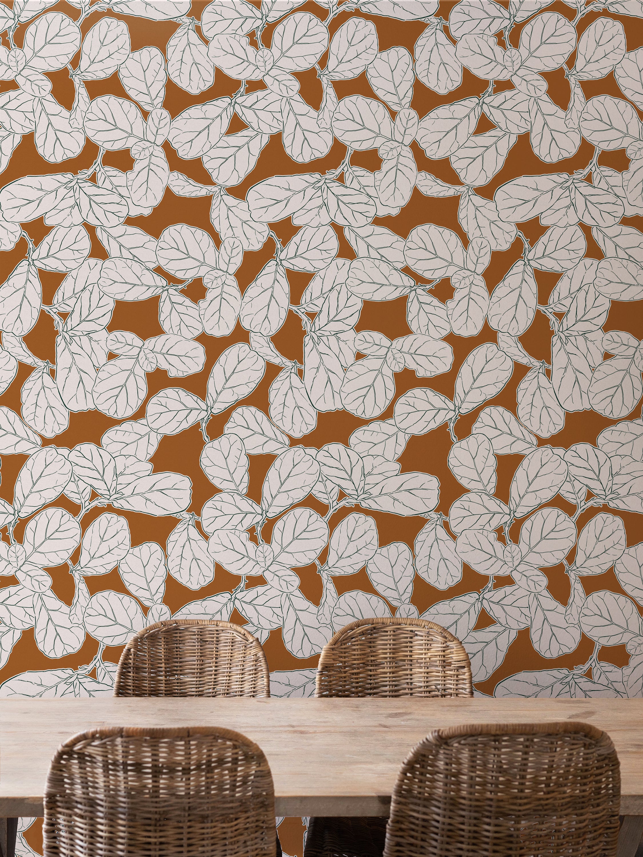 Fiddle Leaf Fig (Brown) wallpaper showcasing a modern design with vibrant colors, perfect for home decor.