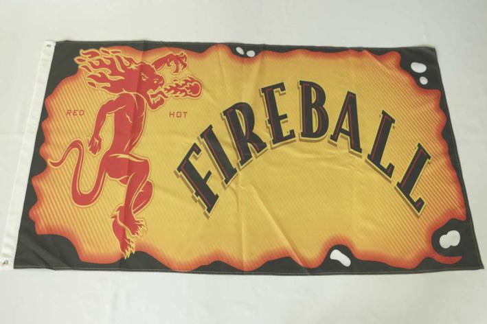 "Fireball Whiskey banner with dragon"