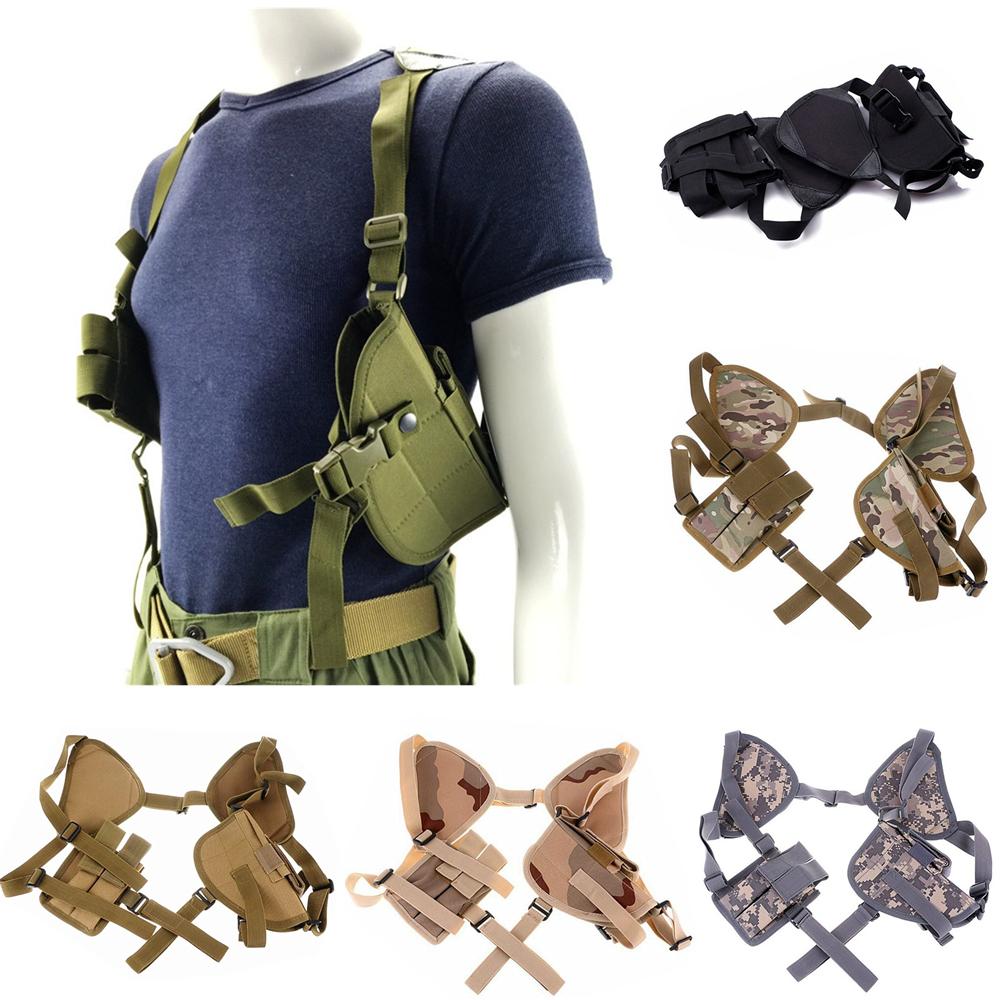 FIRECULB Tactical Universal Pistol Pouch Shoulder with padded harness and dual holsters for left and right-handed use.