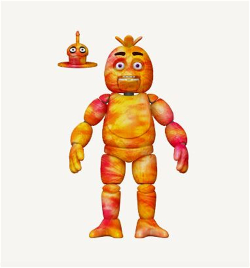 Five Nights at Freddy's Chica Tie Dye 5-inch figure with vibrant colors and detailed features.