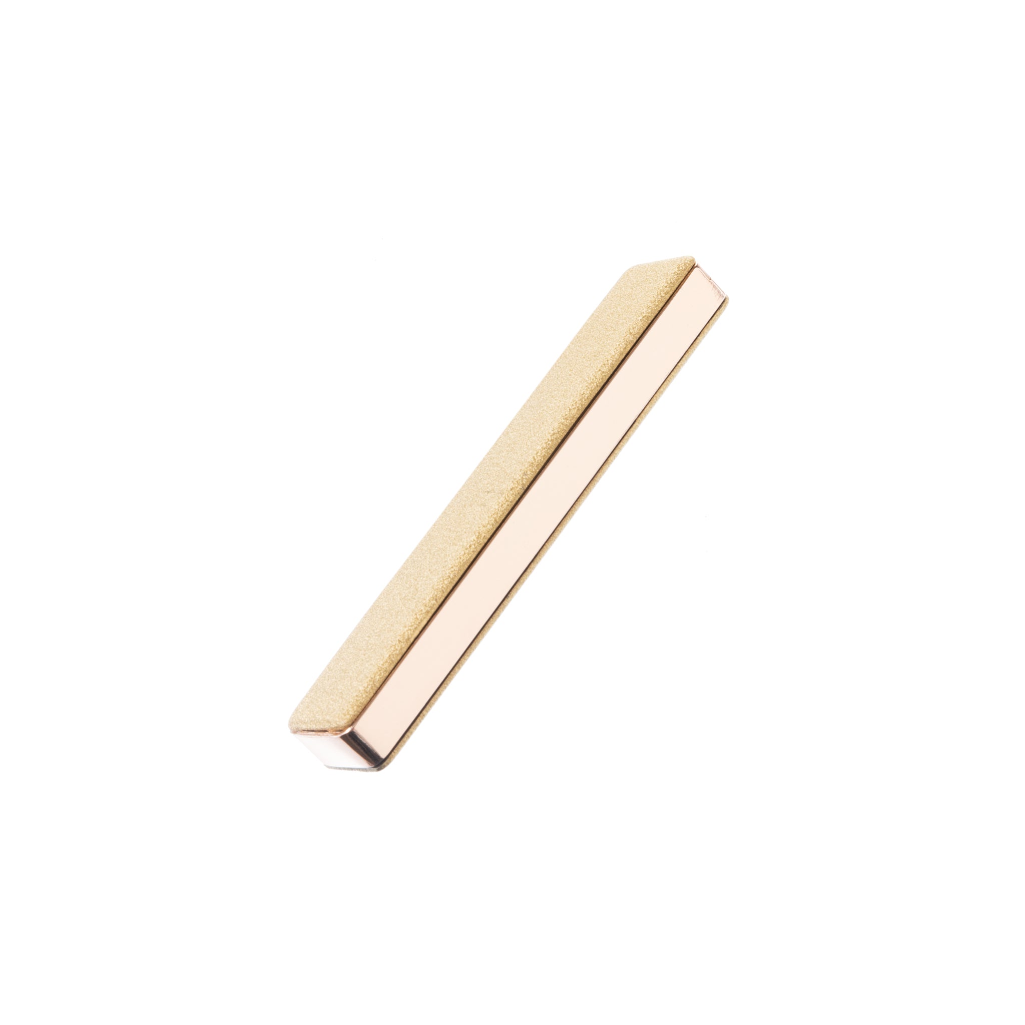 Flameless Rectangular Metal Trim Lighter in Gold with a sleek design and blue charging light.