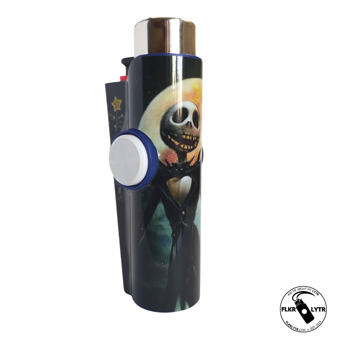 FLKR LYTR® Christmas Edition Jay Skelly Clipper Lighter® Case featuring a sleek design with a metal poker and bottle opener.