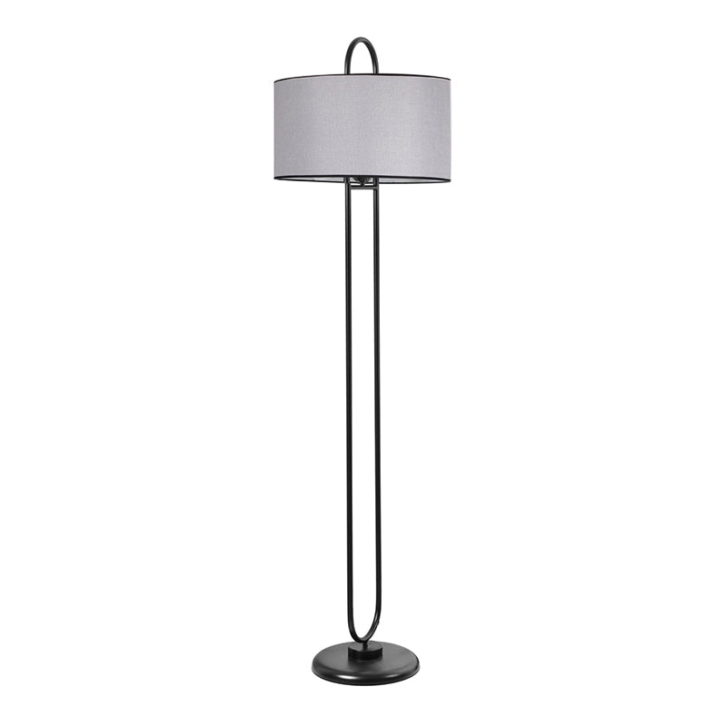 Cordoba Floor Lamp in black and grey, featuring a metal base and fabric shade, standing 170 cm tall.