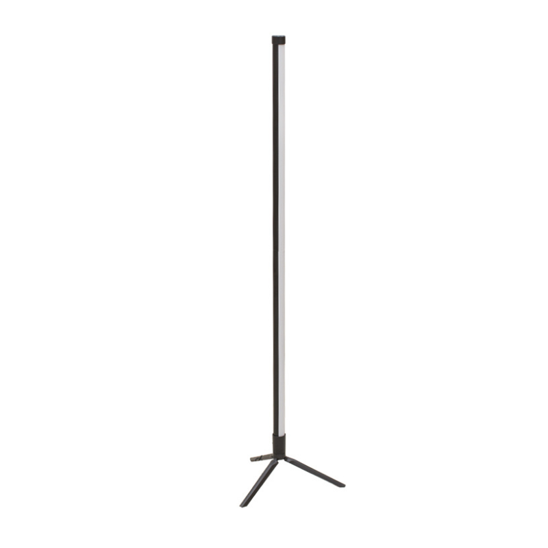 Black HARMONY Floor Lamp with wireless control, showcasing RGB LED lights and sleek aluminum design.