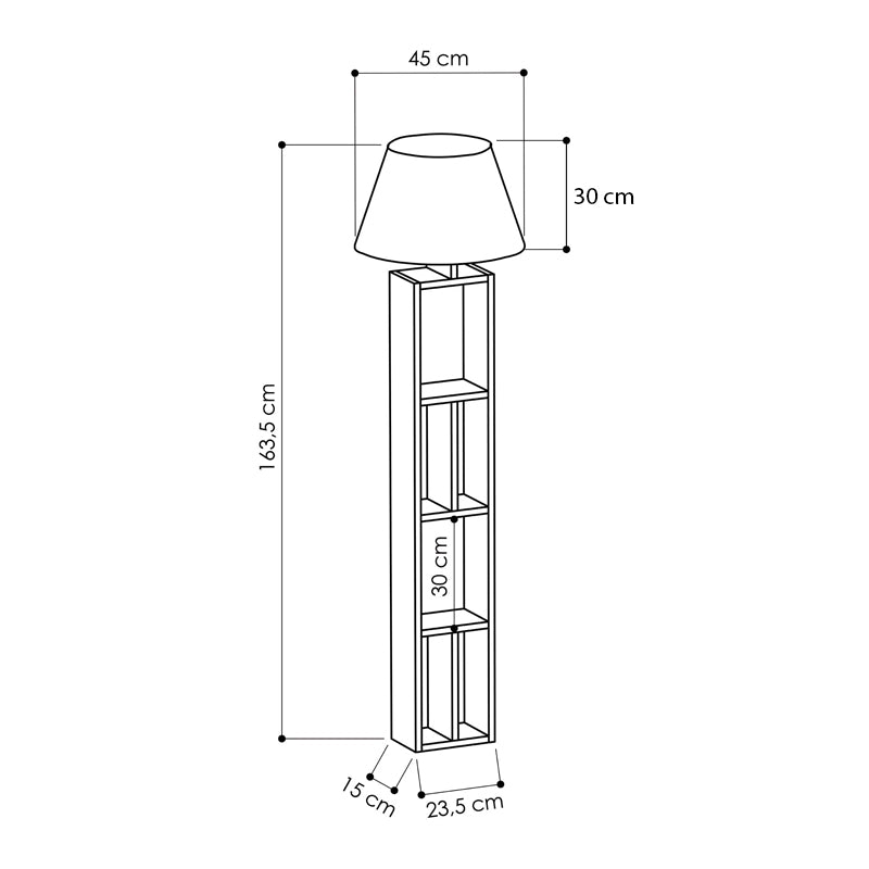 Stylish LIGHTHOUSE Floor Lamp in dark coffee and black, featuring a melamine body and fabric lampshade.