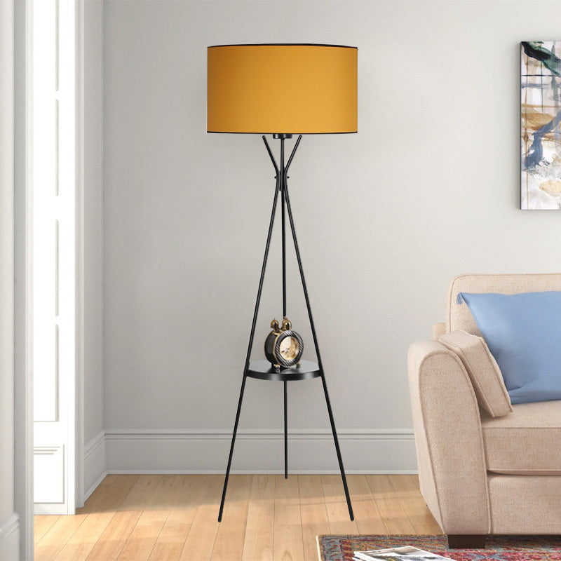 GISELLE Floor Light in Black and Mustard, showcasing its elegant design and sturdy construction.