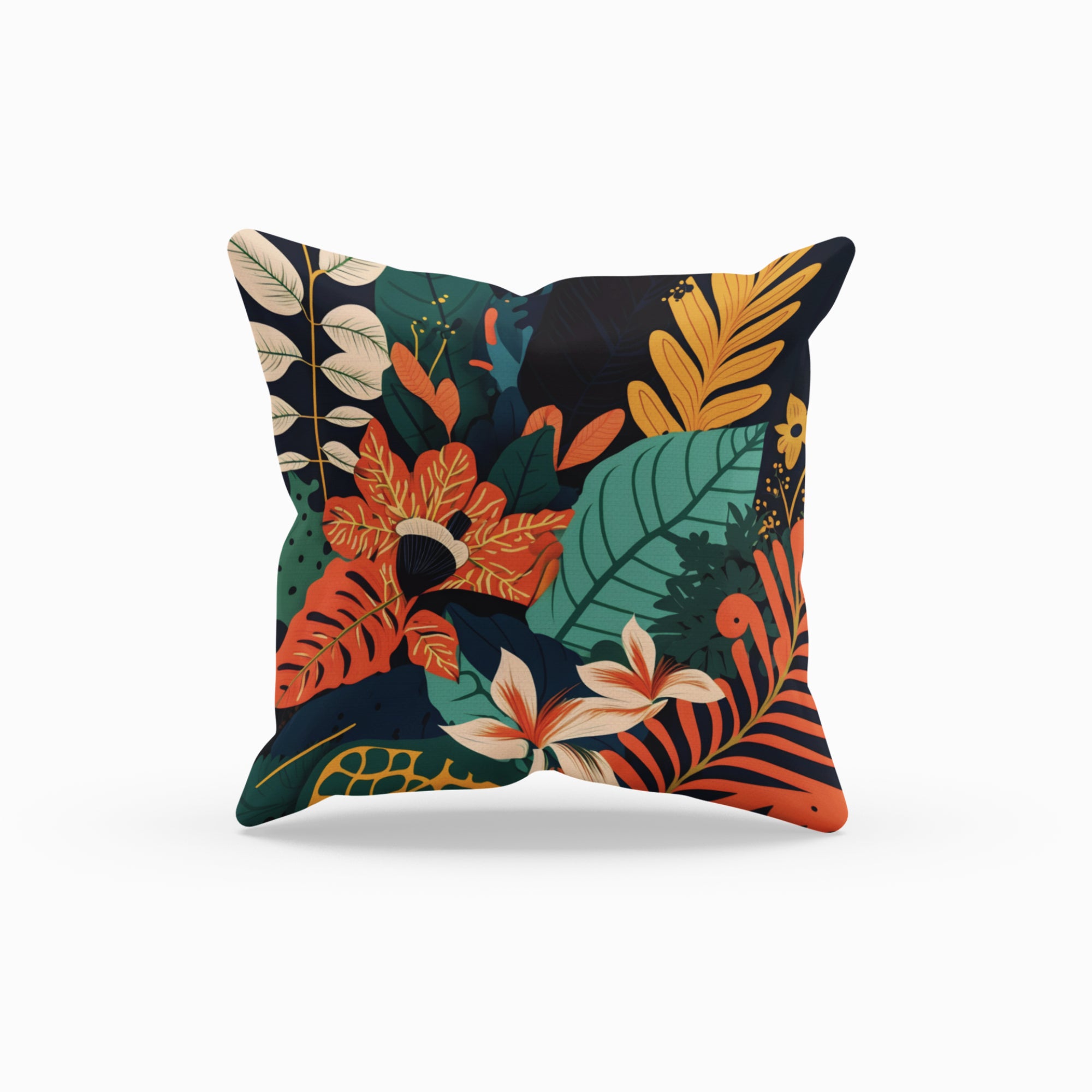 Floral Home Decor Throw Pillow featuring vibrant floral design on one side and light cream back, perfect for living room decor.