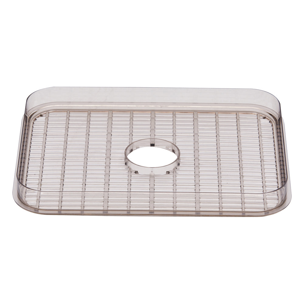 Two transparent food dehydrator add-on trays made of food-grade PS plastic, designed for drying fruits and meats.