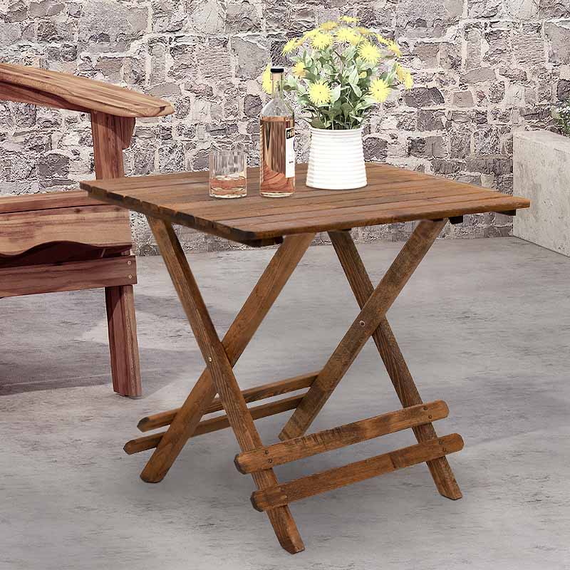 Foldable Table JANET made of beech wood with walnut finish, dimensions 80x60x75cm, perfect for outdoor use.