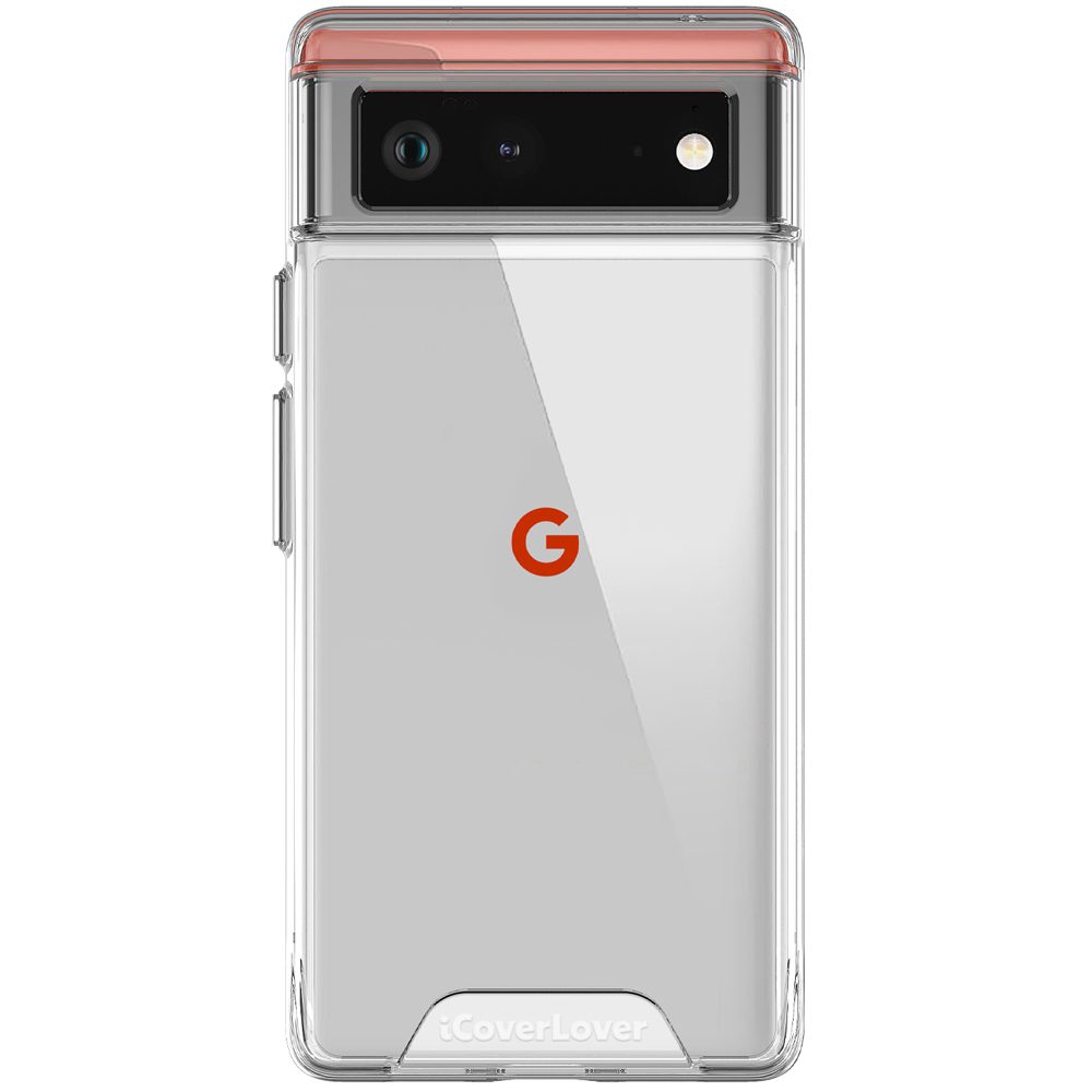 iCoverLover Shockproof Clear Case for Google Pixel 6, showcasing its transparent design and protective features.